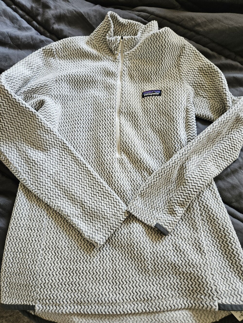 Patagonia Cream Chevron Half-Zip Sweater